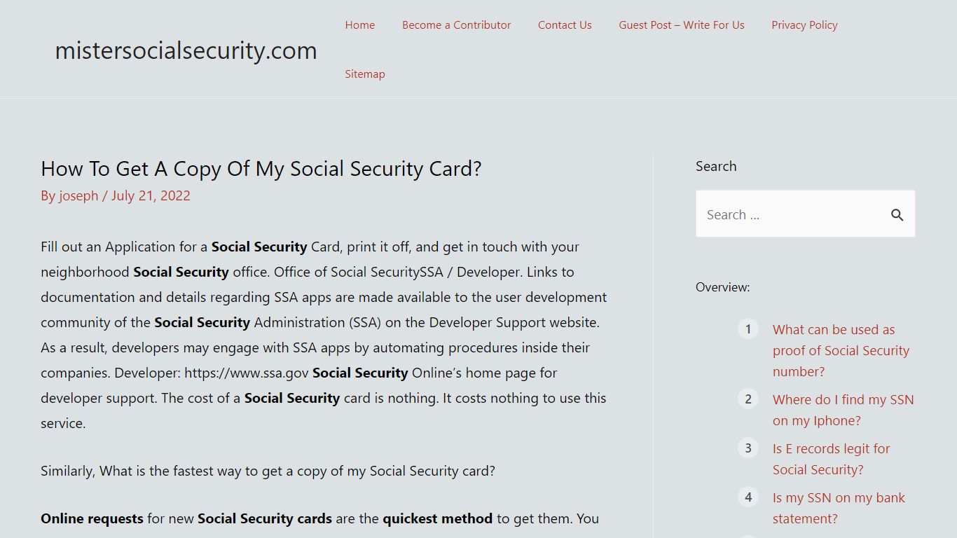 How To Get A Copy Of My Social Security Card?